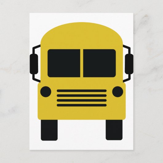 Carte Postale symbole du bus scolaire jaune (Devant)