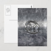Carte Postale Symbole du cancer du zodiaque en style industriel (Devant / Derrière)