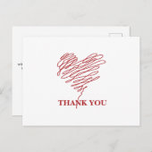 Carte Postale Symbole du cœur de l'infirmière Merci (Devant / Derrière)