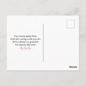 Carte Postale Symbole du cœur de l'infirmière Merci (Dos)