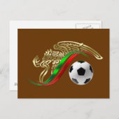 Carte Postale Symbole du drapeau mexicain Logo du football de fo (Devant / Derrière)