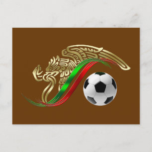 Carte Postale Symbole du drapeau mexicain Logo du football de fo