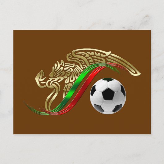 Carte Postale Symbole du drapeau mexicain Logo du football de fo (Devant)