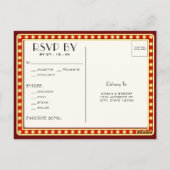 Carte Postale Symbole du Marqueur du Cinéma Retro Mariage rouge (Dos)