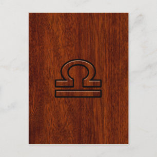 Carte Postale Symbole du Zodiac de Libra sur l'impression style 