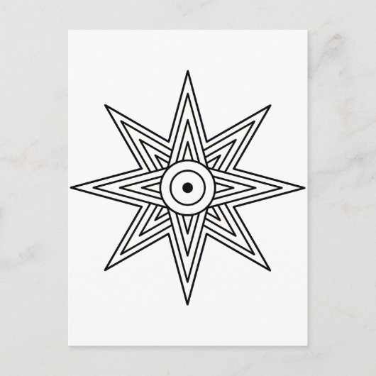 Carte Postale Symbole étoile Ishtar (Devant)