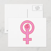 Carte Postale Symbole féminin à la main (Devant / Derrière)