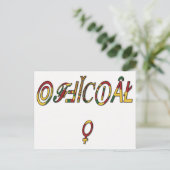 Carte Postale Symbole féminin inversé "OFFICIAL" Imprimer (Debout devant)