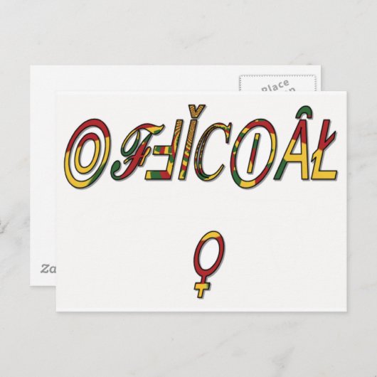 Carte Postale Symbole féminin inversé "OFFICIAL" Imprimer (Devant / Derrière)
