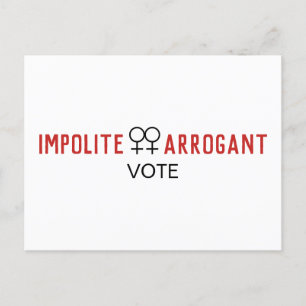 Carte Postale Symbole féminin voté par les femmes arrogantes imp