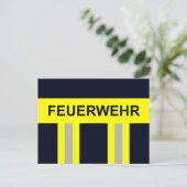 Carte Postale Symbole Feuerwehr Blau uniforme (Debout devant)