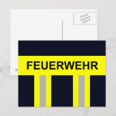 Carte Postale Symbole Feuerwehr Blau uniforme (Devant / Derrière)