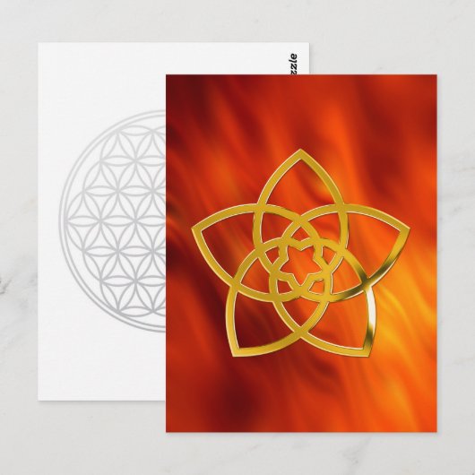 Carte Postale Symbole Fleur Vénus / OR (Devant / Derrière)