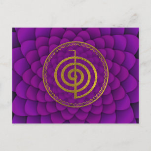 Carte Postale Symbole Gold Choku Rei sur lotus