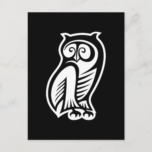 Carte Postale Symbole hibou blanc (Devant)