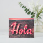 Carte Postale Symbole Hola espagnol Hello Neon (Debout devant)
