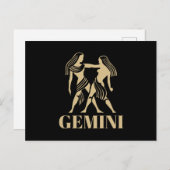 Carte Postale Symbole Horoscope Gemini de l'astrologie céleste (Devant / Derrière)