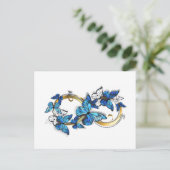 Carte Postale Symbole infini de papillons Morpho bleus (Debout devant)