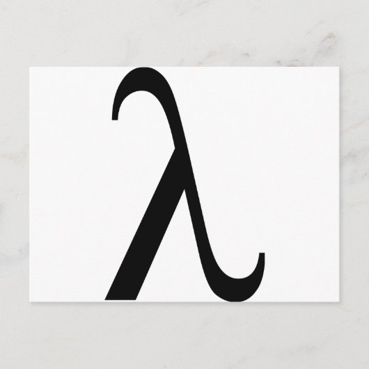 Carte Postale Symbole lambda (Devant)
