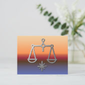 Carte Postale Symbole Libra Zodiac Star Signal Orange Sunrise Su (Debout devant)