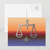 Carte Postale Symbole Libra Zodiac Star Signal Orange Sunrise Su (Devant / Derrière)