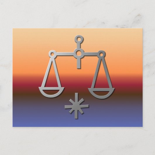 Carte Postale Symbole Libra Zodiac Star Signal Orange Sunrise Su (Devant)