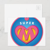 Carte Postale Symbole maman superwoman super-héroïne drôle (Devant / Derrière)