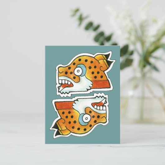 Carte Postale Symbole maya Jaguar (Debout devant)