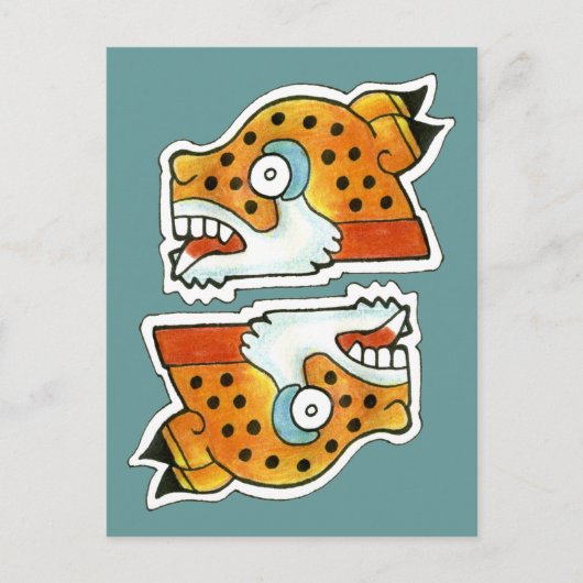 Carte Postale Symbole maya Jaguar (Devant)