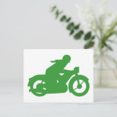 Carte Postale Symbole moto vert (Debout devant)
