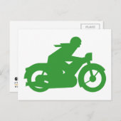 Carte Postale Symbole moto vert (Devant / Derrière)