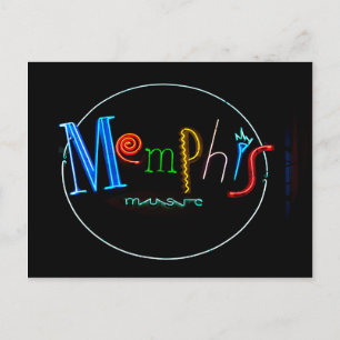 Carte Postale Symbole musical Memphis Tennesse Beale Street Neon