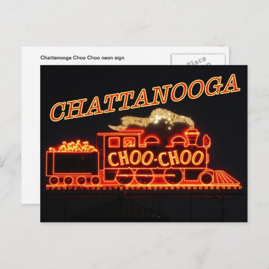 Carte Postale Symbole néon Chattanooga Choo Choo (Devant / Derrière)