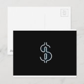 Carte Postale SYMBOLE NEON Dollar (Devant / Derrière)
