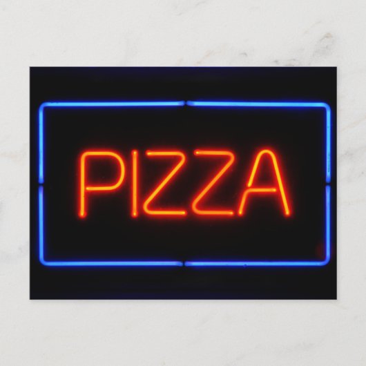 CARTE POSTALE SYMBOLE NEON PIZZA (Devant)