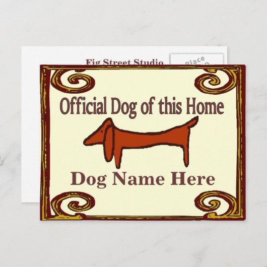 Carte Postale Symbole officiel Dachshund Chien (Devant / Derrière)