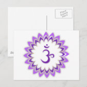 Carte Postale Symbole Om / Couronne Chakra (Devant / Derrière)