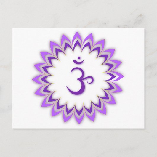 Carte Postale Symbole Om / Couronne Chakra (Devant)