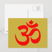 Carte Postale Symbole Om Son mystique dans le bouddhisme hindou  (Devant / Derrière)