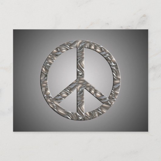 Carte Postale Symbole PEACE - ARGENT (Devant)