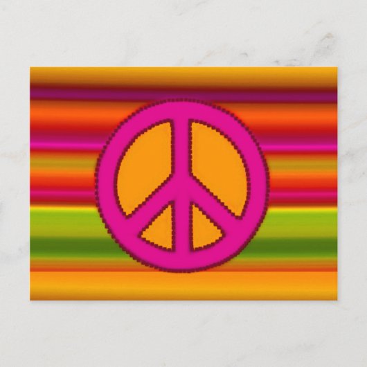 Carte Postale SYMBOLE Pink Orange Fractal & Peace (Devant)