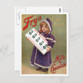 Carte Postale Symbole publicitaire au chocolat au lait "Five Boy (Devant / Derrière)