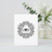 Carte Postale Symbole pyramide des yeux Doodle (Debout devant)