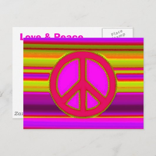 CARTE POSTALE SYMBOLE ROSE DIFFÉRENT & PAIX (Devant / Derrière)