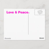 CARTE POSTALE SYMBOLE ROSE DIFFÉRENT & PAIX (Dos)