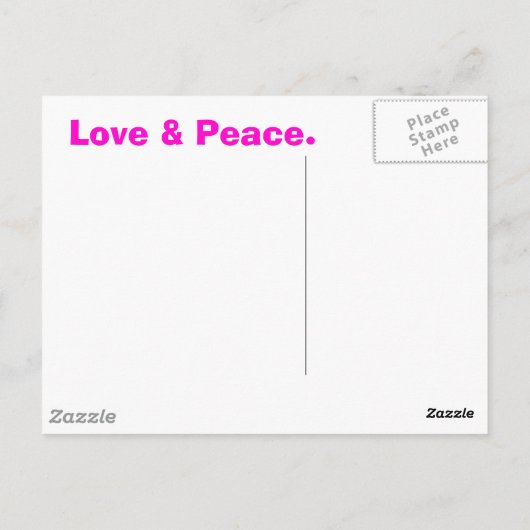 CARTE POSTALE SYMBOLE ROSE DIFFÉRENT & PAIX (Dos)