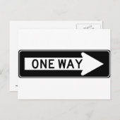 Carte Postale Symbole routier à sens unique (à droite) (Devant / Derrière)