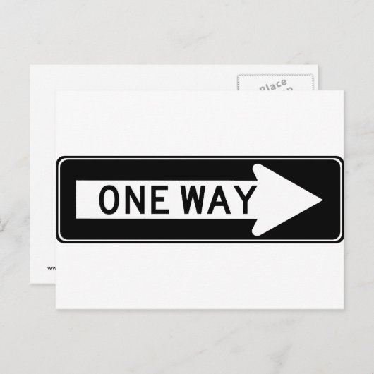 Carte Postale Symbole routier à sens unique (à droite) (Devant / Derrière)