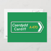 Carte Postale Symbole routier de Cardiff, Royaume-Uni (Devant / Derrière)
