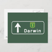 Carte Postale SYMBOLE ROUTIER DE Darwin, Australie (Devant / Derrière)